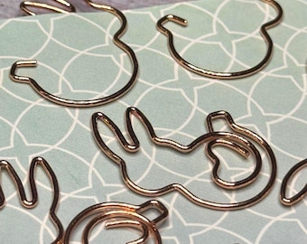 5pc. Bunny Shaped Paper Clip Shapes, Journal Planner Accessories Unique, Stationary, Office Supplies, Gift, Organization, Cards, Rabbit