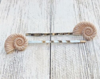 Sea Shell Bobby Pins, Sea Shell Hair Clip, Beach Lover Hair Accessories, Womens