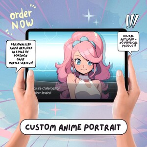 CUSTOM ANIME CHARACTERS Digital Download Portrait Cartoon Artwork Battle Screen For Anime Lovers
