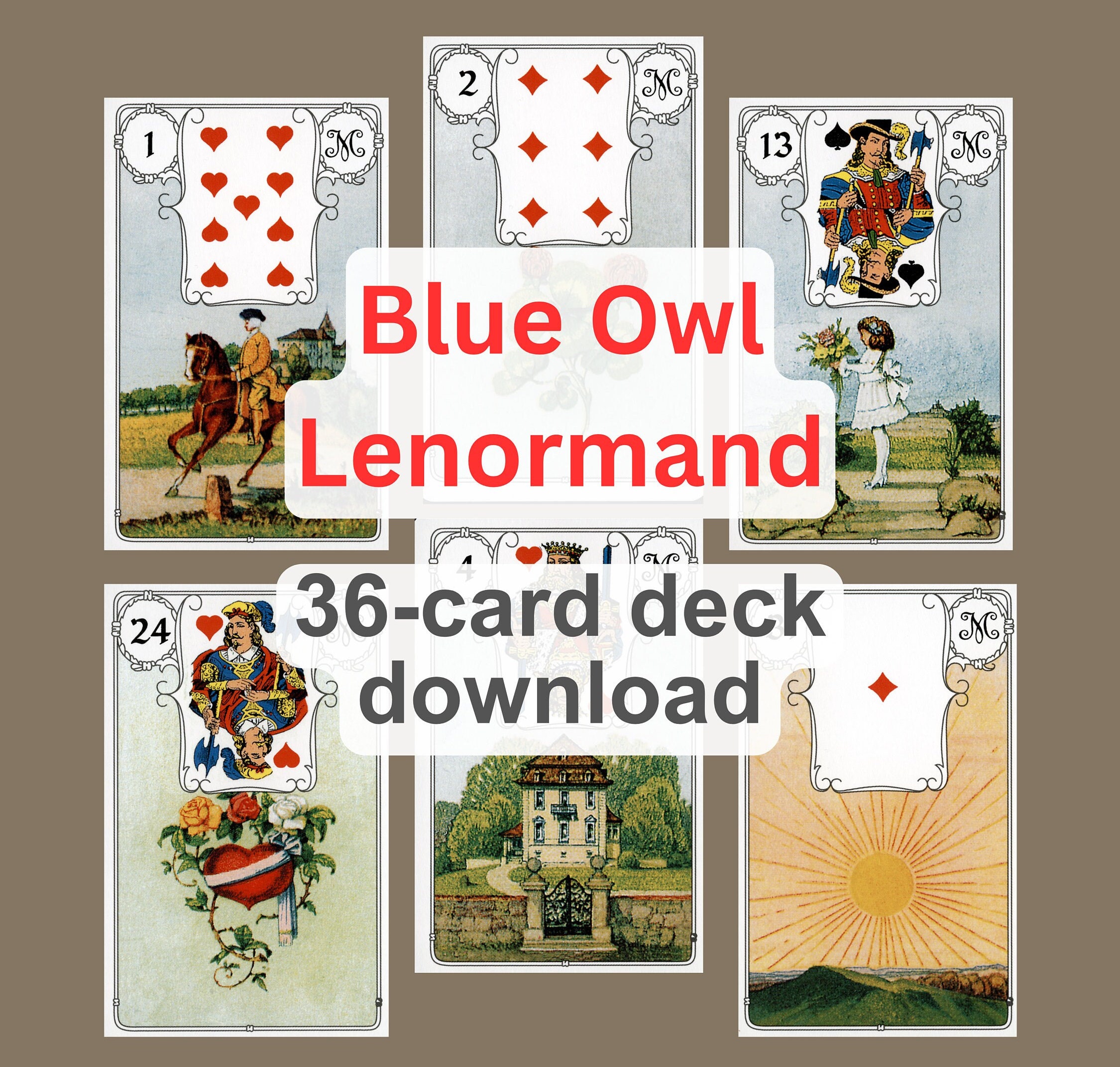Printable Lenormand Grand Tableau 9x4 Lay Out Template PDF 