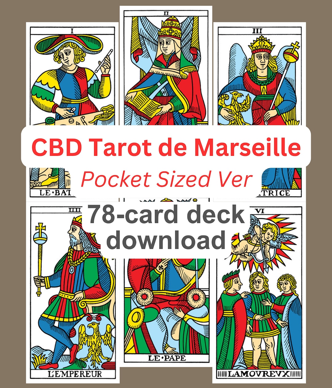 Printable CBD Tarot De Marseille Tarot of Marseille Vintage Etsy
