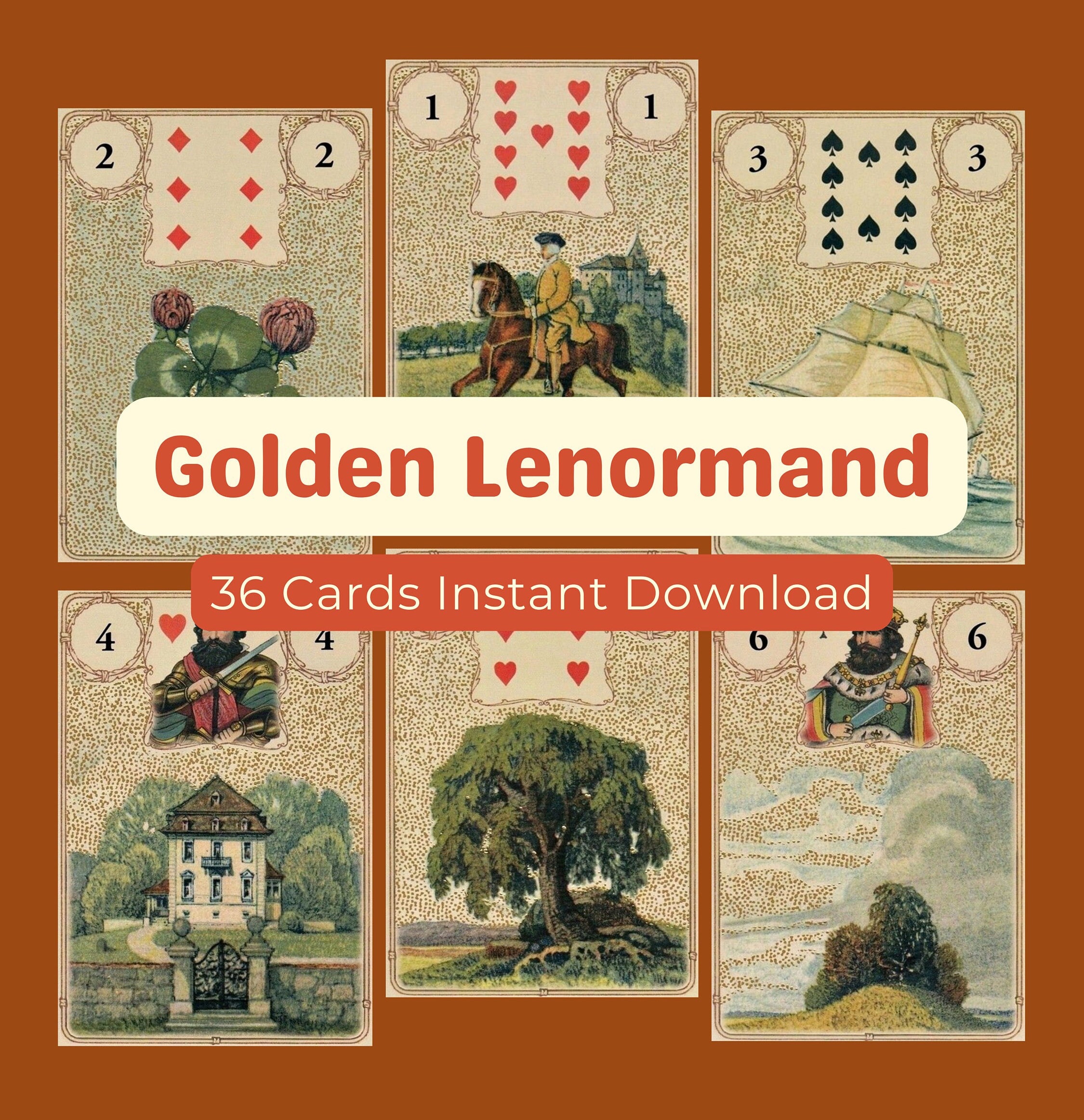 Golden Lenormand Oracle - The Tarot Garden