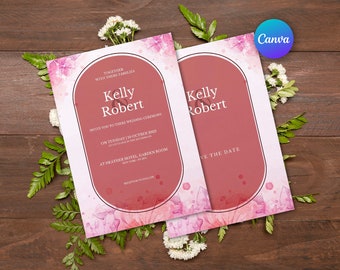 Print-Ready Minimalist Wedding Invitation Template for Canva / Customize Invitation