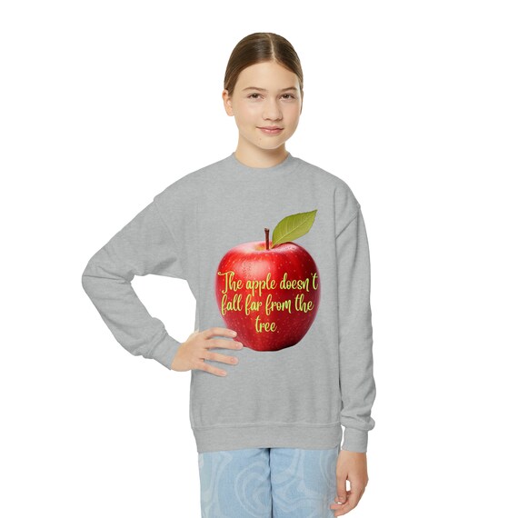 Sueter traductor La manzana no cae lejos del arbol mezcla de algodon y poliester sudadera con cuello redondo juvenil Etsy Espana