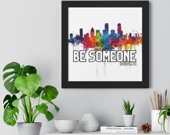 Inspirierendes modernes Houston Skyline gerahmtes Poster - perfektes Texas Home Dekor Geschenk