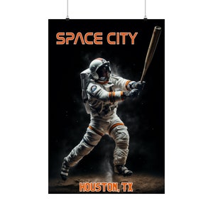 Baseball Poster, Houston Space City Slam, Houston Astros, vertikale Wandkunst