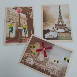 Embroidered Postcard &quot;Paris&quot;