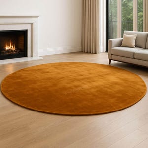 Hand Tufted Round Rug 6ft For Living Room, Bedroom Rug Luxury Area Rug Solid Rug in Soft Wool Modern Durable Rug for Home Decor 5x5 8x8 9x9