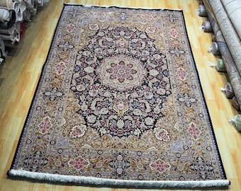 Envío rápido, alfombra clásica de seda sobre seda de 7x10, alfombra de seda de lujo/alfombra de seda de alta calidad/decoración del hogar/alfombra de sala de estar/alfombra de regalo/alfombra de seda pura