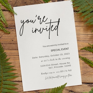 Minimalist You&#39;re Invited Invitation | Special Event Invitation | Modern Business Invitation | Business Invitation | Editable Template