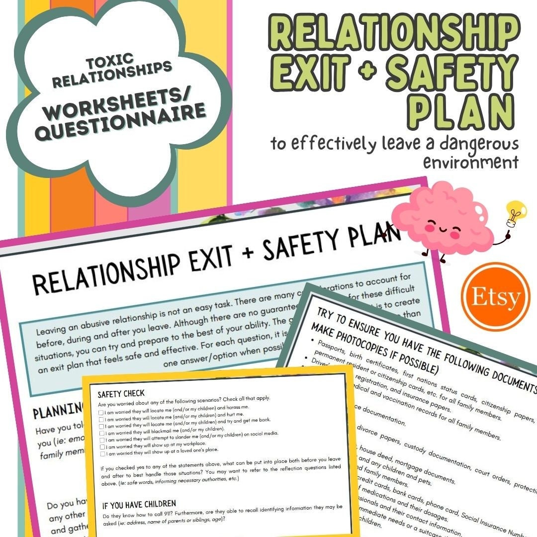 RELATIONSHIP EXIT+SAFETY Plan - Counseling and Therapy Worksheet - Etsy