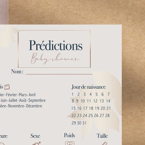 Birth Prediction Card – Baby Shower Game PDF | Baby Predictions | Original Gift Idea | Instant Download