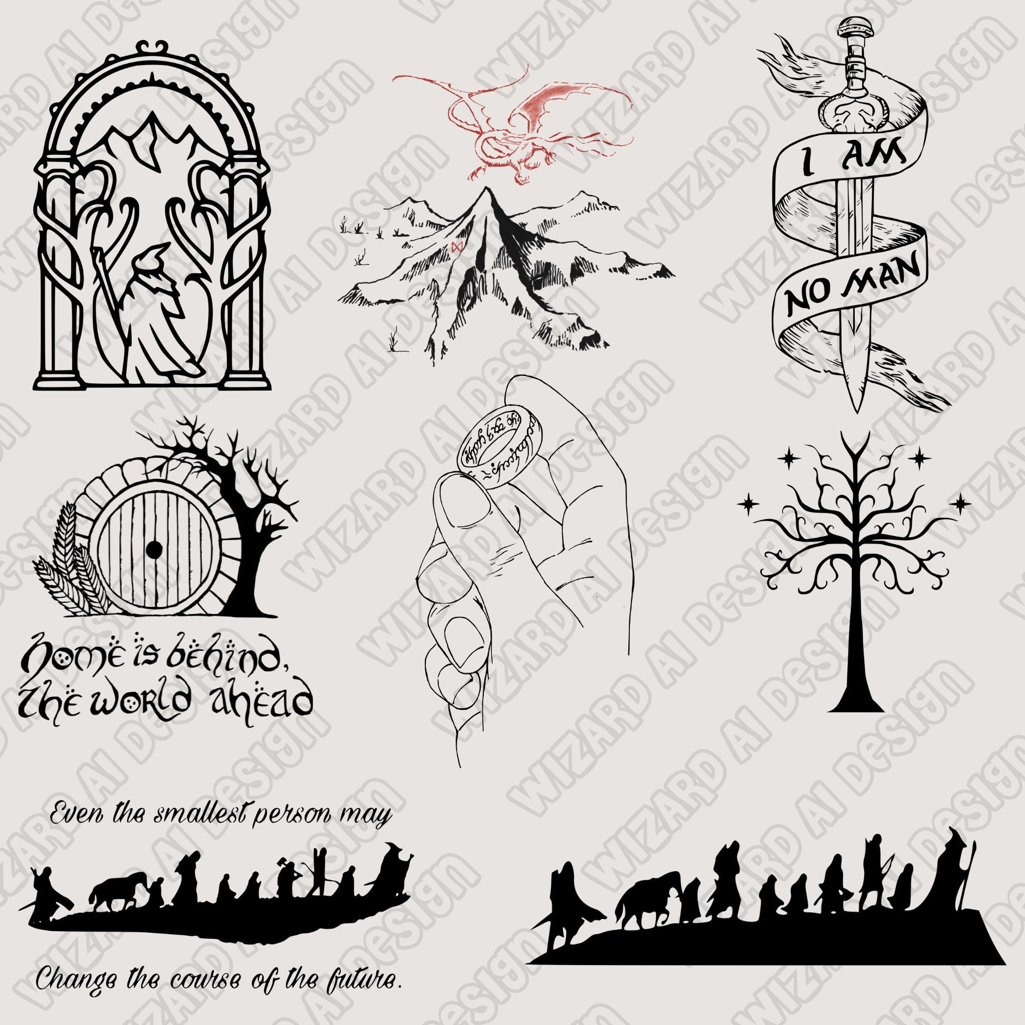 Lord of the Rings SVG Clipart Bundle Cut File for Cricut Digital