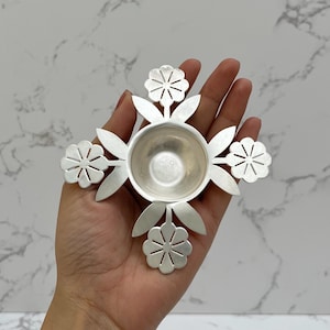 Floral 925 Silver Diya for Diwali | Pure Silver Oil Lamp for Pooja & Aarti | Diwali Decor | Lakshmi Pooja