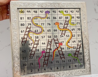 925 Sterling Silver Snakes and Ladders Board Game – Luxury Festival Gift