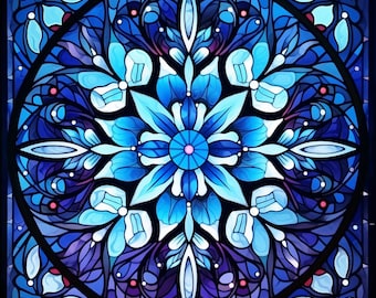 90+ Winter Stained Glass Holographic Designs for Cricut: PNG & SVG Files - Perfect for Cards, Tumblers and more