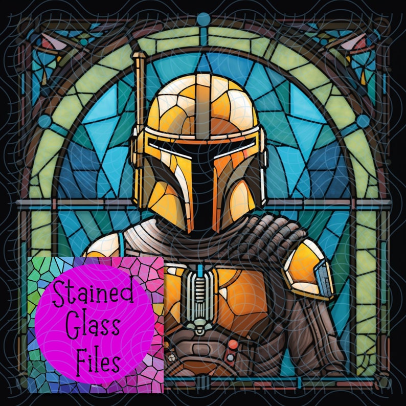 43 Original Stained Glass Inspired Star Wars Square Graphics for Cards PNGs Perfect for Cricut Print & Cut zdjęcie 4