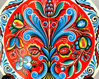 Title: Vintage Carl Larsson Midvinterblot Round Tile | Berggren Swedish Folk Art | Scandinavian Collectible Trivet