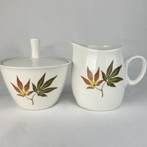 Franciscan Twice Nice Maple Leaf Cream & Sugar Set | Mitten av århundradet i japanskt porslin | Höstkaffebarset