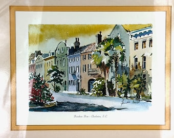 Charleston Rainbow Row Watercolor Print by Jerché Fouché | Curated Collection | Framed South Carolina Landmark Art | Coastal Lowcountry