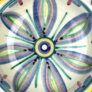 Rare C.B.B. Italian Pottery Bowl | Collector's Gallery | Hand-Painted Vietri Pastel Art | 13" Large Artisan Ceramic