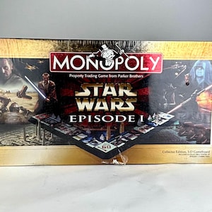 Tablero de juego Monopoly 3D de Star Wars Episodio I: Edición de coleccionista de 1999 sellado
