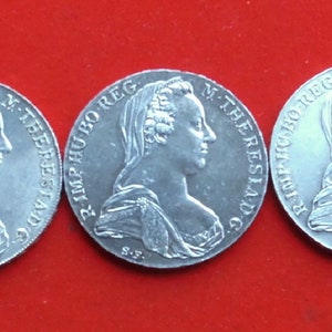 3 pieces Maria Theresia Taler Austria 1780 silver