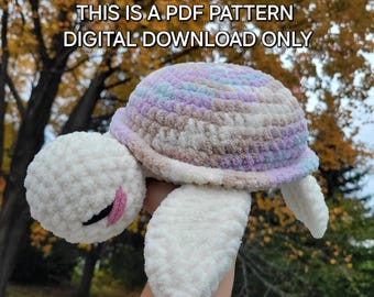 Crochet Jumbo Floppy Turtle Pattern: Beginner No-Sew (PDF Pattern)