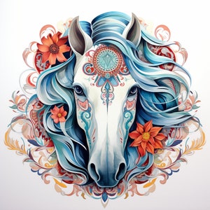 Horse Mandala: vibrant colors