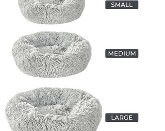 Dog Bed Donut Soft Round Plush Cat Bed For Calming Pet Anti Anxiety Washable