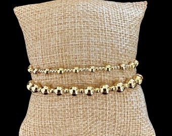 2 Piece Everyday Designer Gold Filled Bracelet Stack.