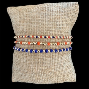 Set di 3 braccialetti placcati oro a tema Florida Gameday! Scegli i tuoi colori.
