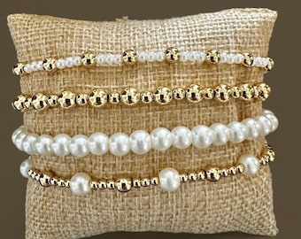 4 Piece 18K Gold Filled Bracelet Stack
