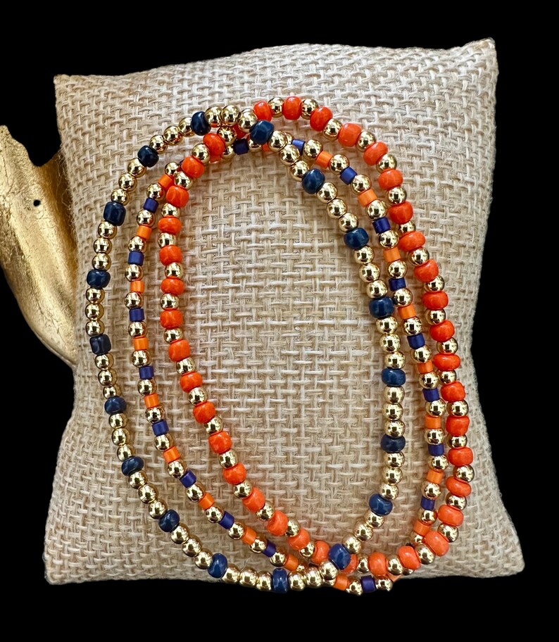 3 PC. Gold Filled Auburn Tigers Gameday Bracelet Stack Etsy