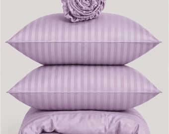6 Piece Stripe Quilt Cover Set | Micro Cotton Bedding Set | Luxury Duvet Cover Set | King Size Bed Set | Soft Hotel Bedding
