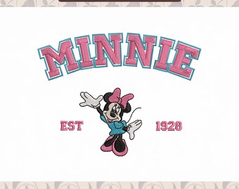 Mouse Girlfriend Embroidery Design, Cartoon Mouse Pattern (Instant Download)