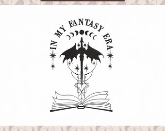 Fantasy Era Embroidery Design, Book Lover Machine Embroidery File (Instant Download)