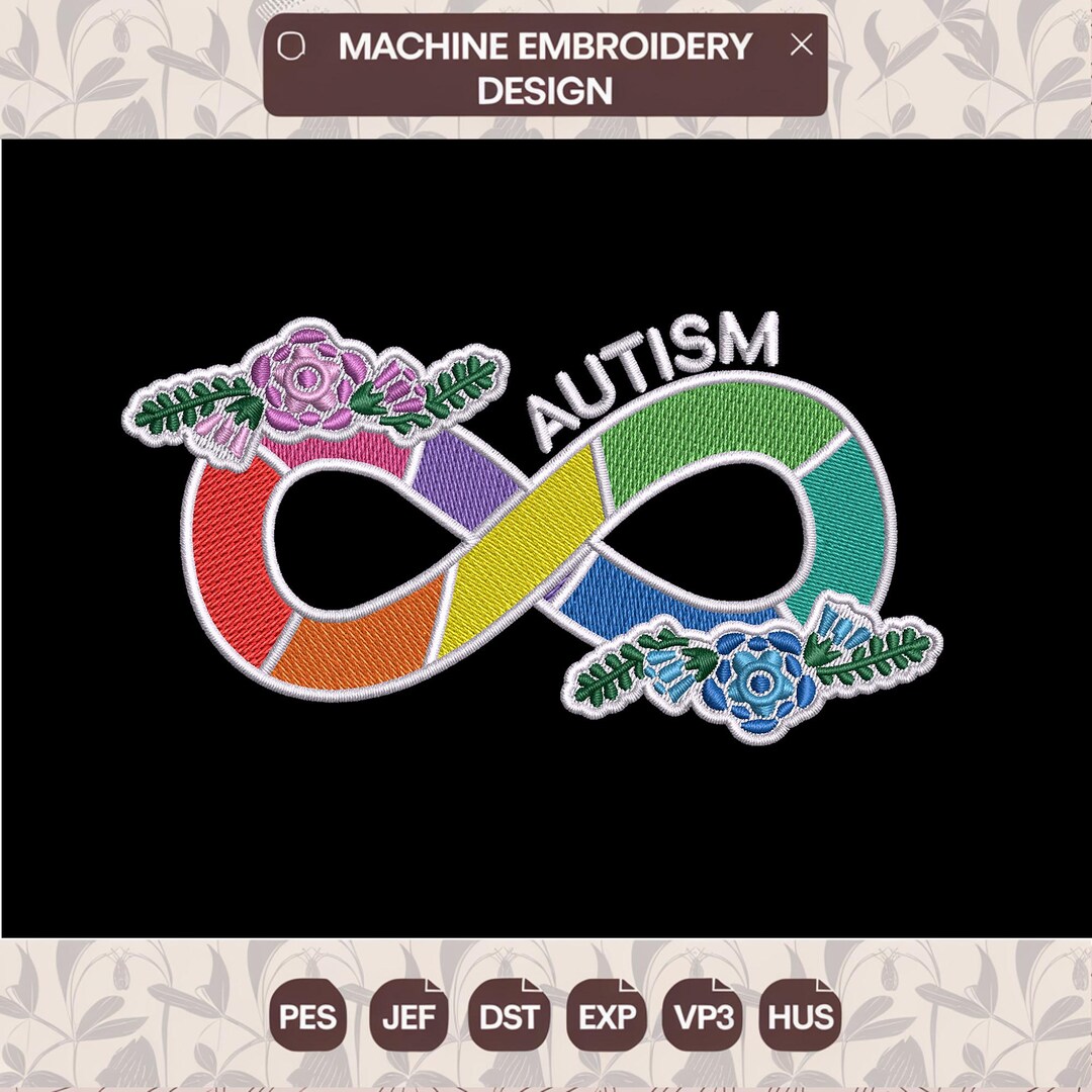 Autism Infinity Symbol Embroidery Designs ,symbol Floral Machine ...
