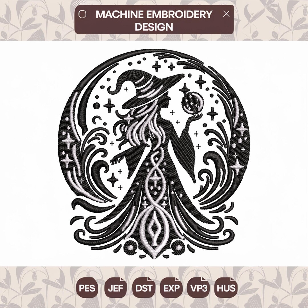 Mandala Wicked Witch Embroidery Designs , Mandala Machine Embroidery Files , Witch Embroidery ...