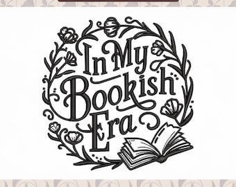Bookish Era Embroidery Design, Fantasy Book Pattern (Instant Download)