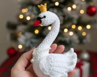 Crocheted Swan Amigurumi Pattern, Elegant Bird Crochet Toy (Digital PDF)