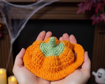 Patrón de amigurumi de gorro de calabaza para bebé, gorro de calabaza para bebé a crochet, patrón de gorro de bebé lindo, accesorio para fotos de recién nacidos, decoración del hogar a crochet.