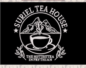 Suriel Tea House Embroidery Design, Bookish Fantasy Reader (Digital Download)