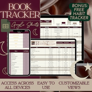 Google sheet Book Tracker daily organized reading log spreadsheet template for digital goals tracker reading journal log for book collection