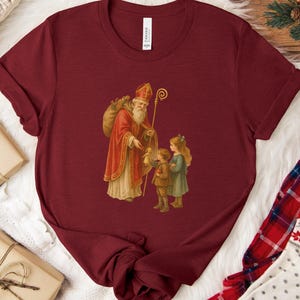 St. Nicholas Shirt, Vintage Santa Shirt, Catholic Christmas Gift, Catholic Saint Shirt, Catholic Shirt for Women, Catholic Gift, Advent Gift