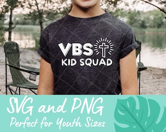 VBS Kids Squad SVG PNG: Vacation Bible School Shirt Design (Digital Download)