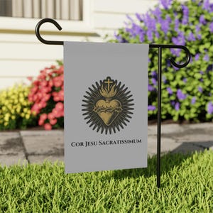 Cor Jesu Sacratissimum Garden Flag, Sacred Heart of Jesus Flag, Catholic Garden Flag, Religious Outdoor Flag, Catholic Garden Decor