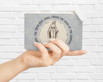 Blessed Mother Chapel Veil Case, Marian Rosary Pouch, Catholic Confirmation Gift