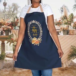 Miraculous Medal Apron, Catholic Apron, Catholic Mother&#39;s Day Gift, Catholic Marian Apron, Catholic Women&#39;s Apron, Catholic Gifts