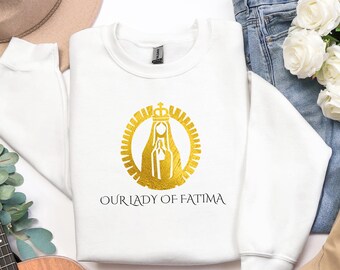 Felpa con cappuccio della Madonna di Fatima, girocollo mariano cattolico, regalo religioso